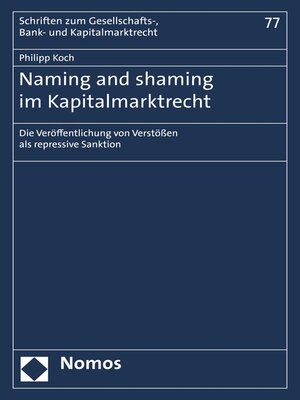 cover image of Naming and shaming im Kapitalmarktrecht
